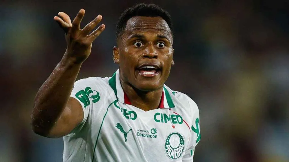 Jhon Arias durante Fluminense x Palmeiras pela semifinal da Libertadores Ruano Carneiro/Getty Images