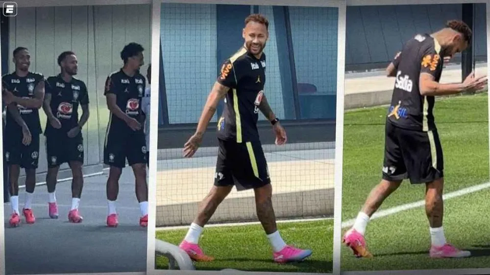 Neymar calça chuteira e treina com elenco completo da Seleção: 'Estavam com saudade de mim?' ESPN