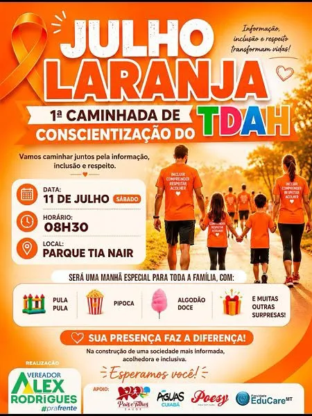 1ª Caminhada de Conscientização do TDAH promove informação e inclusão em Cuiabá