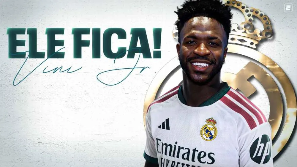  Vini Jr e Real Madrid acertam renovação de contrato até 2032 e encerram 'novela' com Arsenal