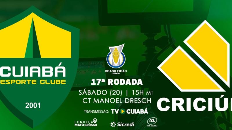 Cuiabá x Criciúma | 17ª rodada do Brasileirão sub-20 2026 | Ao vivo com imagens